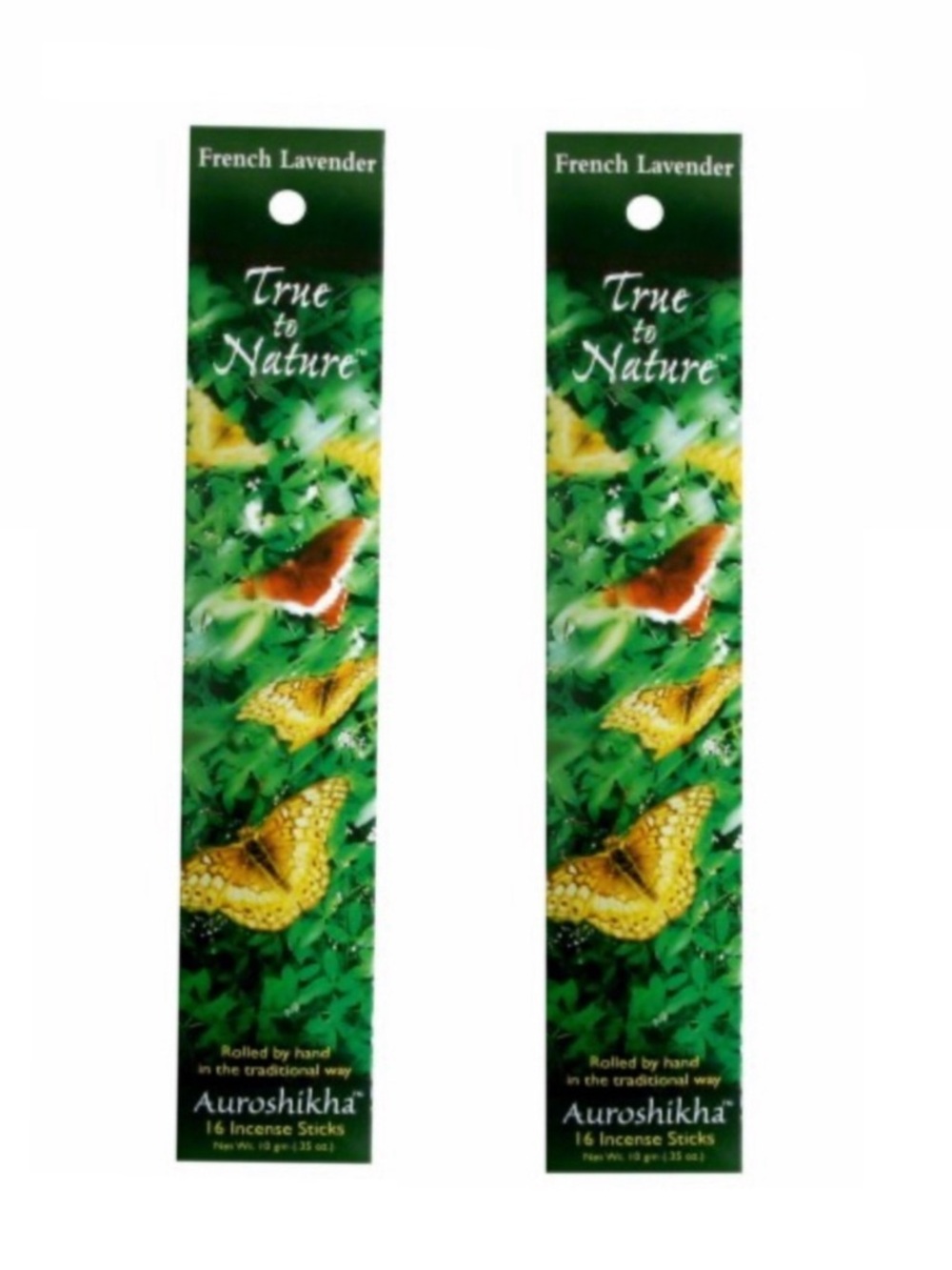 Two True to Nature Auroshikha Incense Sticks French Lavender 10 Grams